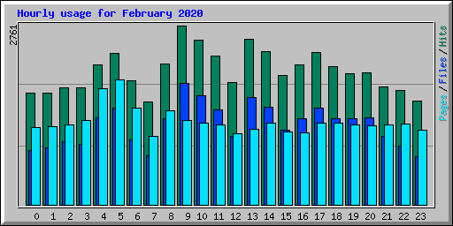 Hourly usage for February 2020