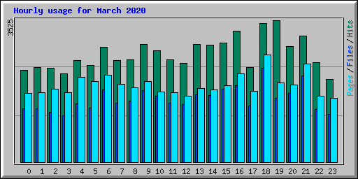 Hourly usage for March 2020