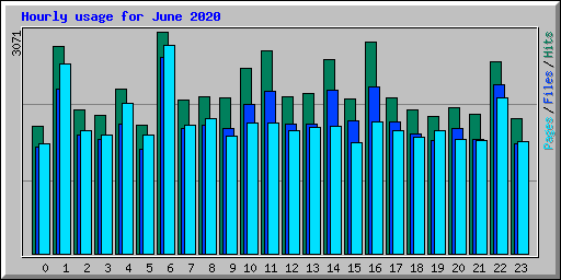 Hourly usage for June 2020