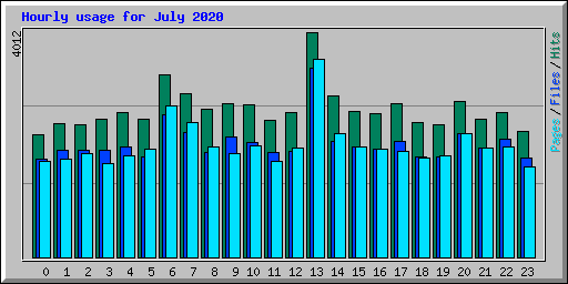 Hourly usage for July 2020