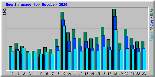 Hourly usage for October 2020