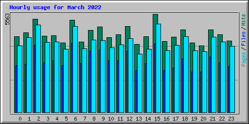Hourly usage for March 2022